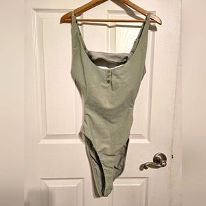 Camille Kostek Sage Cut-out One Piece Swim sz L NWOT